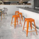 Flash Furniture Orange Backless Bar Stool with Drain Hole