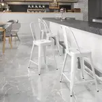 Flash Furniture Curved Back Bar Stool with Footrest