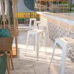 Flash Furniture Bar Stool - Backless White Steel Design