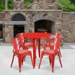 Flash Furniture CH-51090TH-4-18ARM-RED-GG