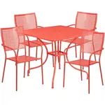 Flash Furniture CO-35SQ-02CHR4-RED-GG