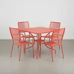 Flash Furniture CO-35SQ-02CHR4-RED-GG