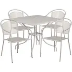 Flash Furniture CO-35SQ-03CHR4-SIL-GG