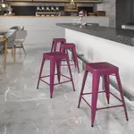 Flash Furniture Purple Bar Stool with Drain Hole