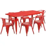 Flash Furniture ET-CT005-6-70-RED-GG