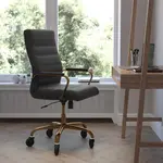 Flash Furniture GO-2286H-BK-GLD-RLB-GG