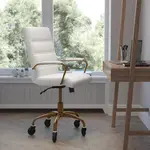 Flash Furniture GO-2286M-WH-GLD-RLB-GG