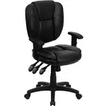 Flash Furniture GO-930F-BK-LEA-ARMS-GG