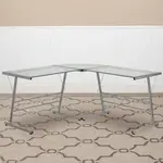 Flash Furniture L-Shape Computer Desk with Glass Tops