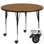Flash Furniture XU-A42-RND-OAK-T-A-CAS-GG