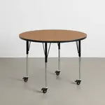 Flash Furniture XU-A42-RND-OAK-T-A-CAS-GG