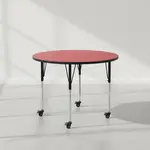 Flash Furniture XU-A42-RND-RED-T-A-CAS-GG