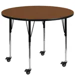 Flash Furniture XU-A48-RND-OAK-H-A-CAS-GG