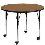 Flash Furniture XU-A48-RND-OAK-T-A-CAS-GG