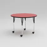 Flash Furniture XU-A48-RND-RED-H-A-CAS-GG