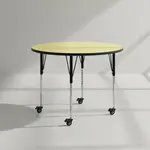 Flash Furniture XU-A48-RND-YEL-T-A-CAS-GG