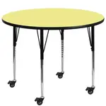Flash Furniture XU-A48-RND-YEL-T-A-CAS-GG