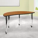 Flash Furniture XU-A60-HCIRC-OAK-T-A-CAS-GG