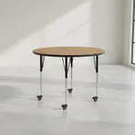 Flash Furniture XU-A60-RND-OAK-T-A-CAS-GG