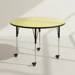 Flash Furniture XU-A60-RND-YEL-T-A-CAS-GG