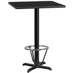 Flash Furniture XU-BLKTB-2424-T2222B-3CFR-GG