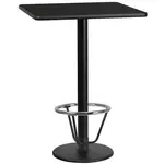 Flash Furniture XU-BLKTB-2424-TR18B-3CFR-GG