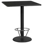 Flash Furniture XU-BLKTB-3636-TR24B-4CFR-GG