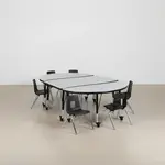 Flash Furniture XU-GRP-12CH-A3048CON-48-GY-T-P-CAS-GG