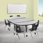 Flash Furniture XU-GRP-12CH-A3048CON-48-GY-T-P-CAS-GG