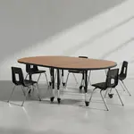 Flash Furniture XU-GRP-12CH-A3048CON-48-OAK-T-P-CAS-GG