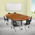 Flash Furniture XU-GRP-12CH-A3048CON-48-OAK-T-P-CAS-GG