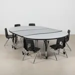 Flash Furniture XU-GRP-12CH-A3060CON-60-GY-T-P-CAS-GG