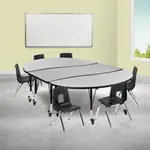 Flash Furniture XU-GRP-12CH-A3060CON-60-GY-T-P-CAS-GG