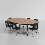 Flash Furniture XU-GRP-12CH-A3060CON-60-OAK-T-P-CAS-GG