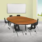 Flash Furniture XU-GRP-12CH-A3060CON-60-OAK-T-P-CAS-GG