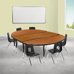 Flash Furniture XU-GRP-12CH-A3060CON-60-OAK-T-P-GG