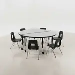 Flash Furniture XU-GRP-12CH-A48-HCIRC-GY-T-P-CAS-GG