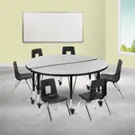 Flash Furniture XU-GRP-12CH-A48-HCIRC-GY-T-P-CAS-GG