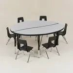 Flash Furniture XU-GRP-12CH-A48-HCIRC-GY-T-P-GG