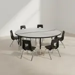 Flash Furniture XU-GRP-12CH-A60-HCIRC-GY-T-P-GG