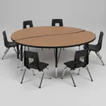 Flash Furniture XU-GRP-12CH-A60-HCIRC-OAK-T-P-GG