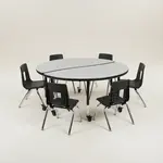 Flash Furniture XU-GRP-14CH-A48-HCIRC-GY-T-P-CAS-GG