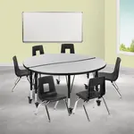 Flash Furniture XU-GRP-14CH-A48-HCIRC-GY-T-P-CAS-GG