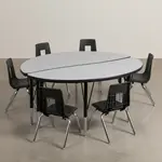 Flash Furniture XU-GRP-14CH-A48-HCIRC-GY-T-P-GG