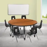 Flash Furniture XU-GRP-14CH-A48-HCIRC-OAK-T-P-CAS-GG
