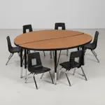 Flash Furniture XU-GRP-14CH-A48-HCIRC-OAK-T-P-GG