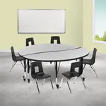 Flash Furniture XU-GRP-14CH-A60-HCIRC-GY-T-P-CAS-GG