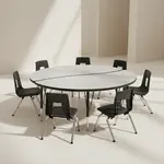 Flash Furniture XU-GRP-14CH-A60-HCIRC-GY-T-P-GG