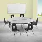 Flash Furniture XU-GRP-14CH-A60-HCIRC-GY-T-P-GG