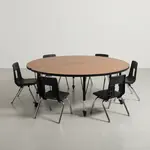 Flash Furniture XU-GRP-14CH-A60-HCIRC-OAK-T-P-CAS-GG